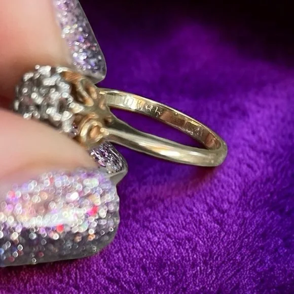 Antique 10k Gold Topaz Cluster Ring Size 4.5 - Picture 8 of 11